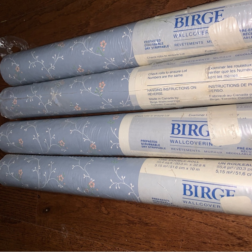 Vintage Birge Wallpaper Lot of 4 double rolls - Picture 9 of 9